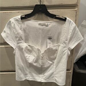 Abercrombie & Fitch White Crop Top